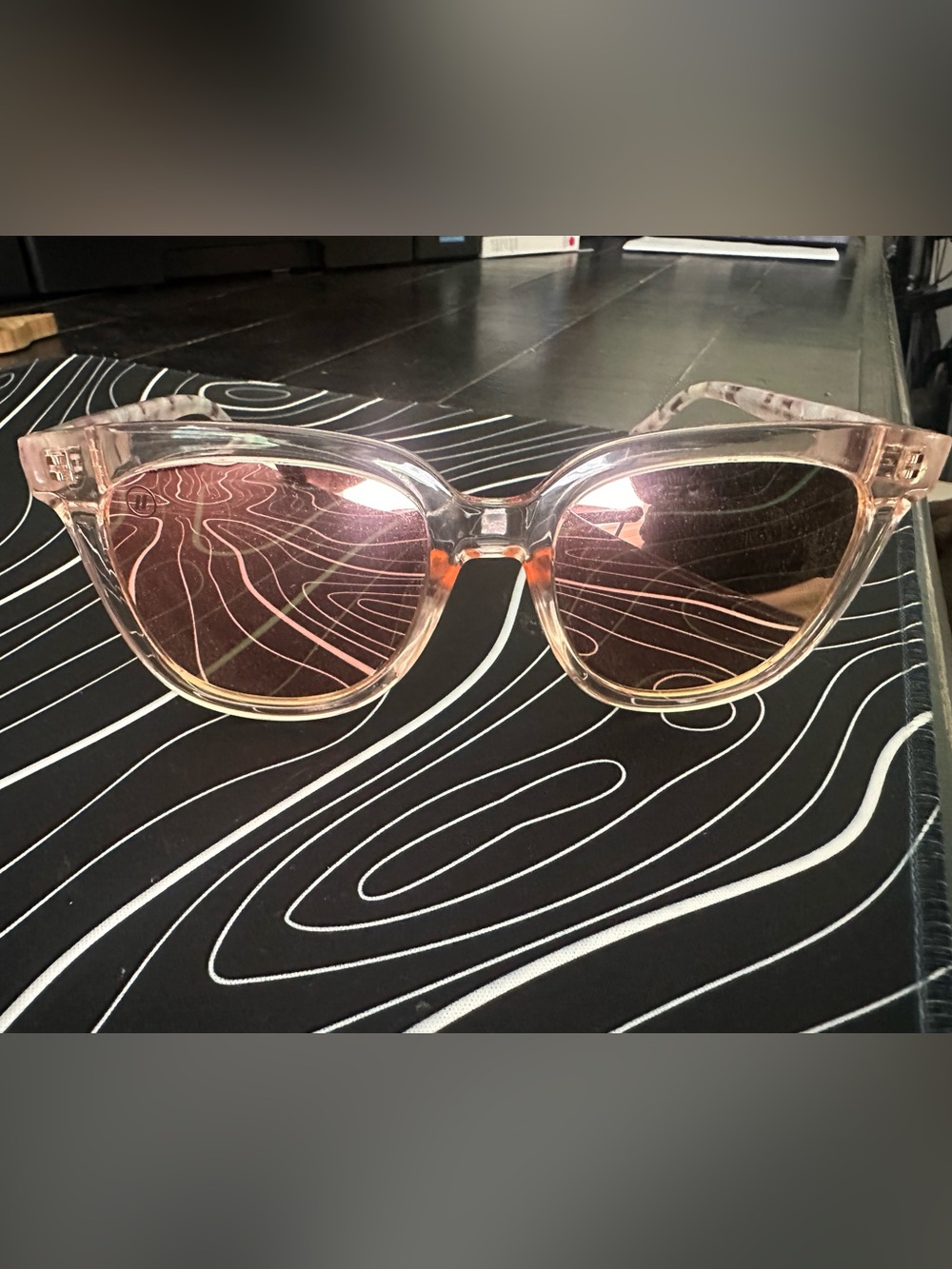 Clear Pink Crystal Frame Sunglasses with Rose Lenses - Women